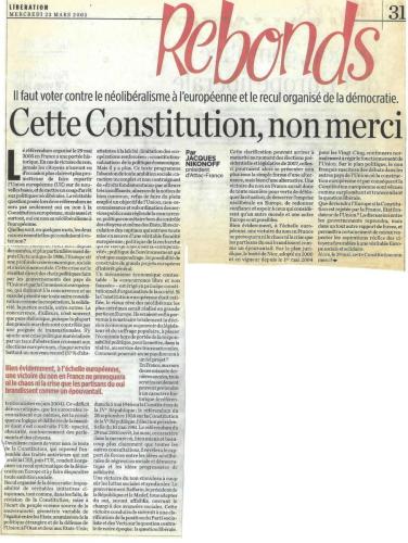 Libération le 23 mars 2005