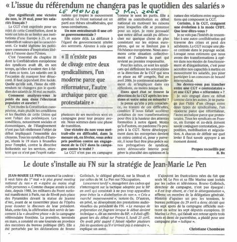 Le Monde le 2 mai 2005