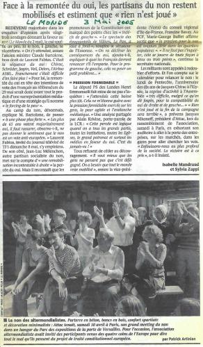 Le Monde le 3 mai 2005